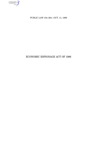 ECONOMIC ESPIONAGE ACT OF 1996 - Govinfo