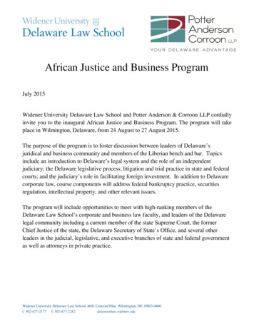African Justice And Business Program - Widener University Delaware Law .