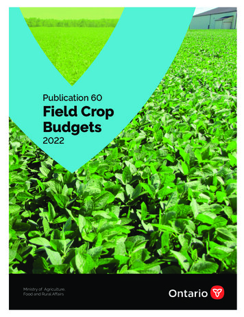 Publication 60 Field Crop Budgets - Ontario