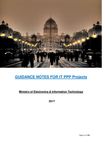 GUIDANCE NOTES FOR IT PPP Projects - Ministry Of Electronics And .