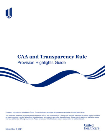 CAA And Transparency Rule - UHC