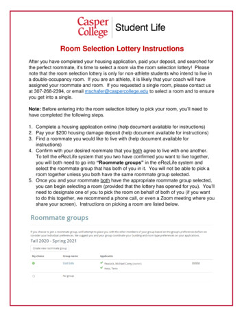 Room Selection Lottery Instructions - Casper College