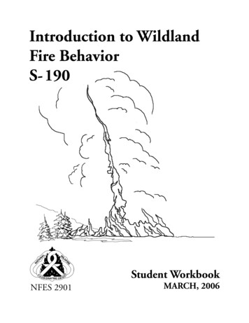 Introduction To Wildland Fire Behavior S-190 - NWCG
