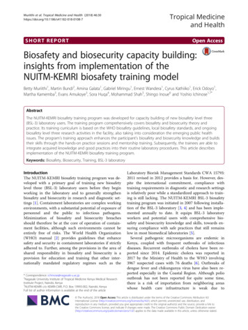 Biosafety And Biosecurity Capacity Building: Insights From .