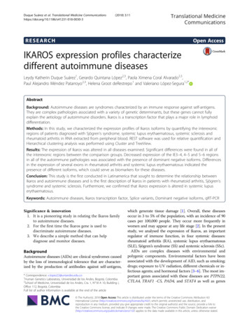 IKAROS Expression Profiles Characterize Different Autoimmune Diseases