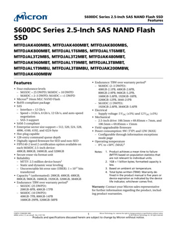 S600DC Series 2.5-Inch SAS NAND Flash SSD - Micron Technology