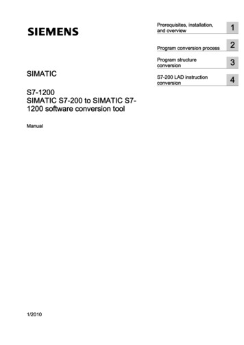 SIMATIC S7-200 To SIMATIC S7-1200 Software Conversion Tool - HW