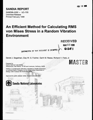 An Efficient Method For Calculating RMS Von Mises . - Vibrationdata