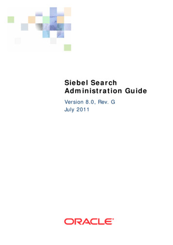 Siebel Search Administration Guide - Oracle