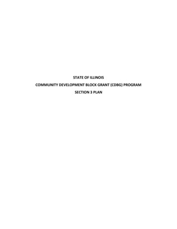 State Of Illinois Community Development Block Grant (Cdbg) Program .