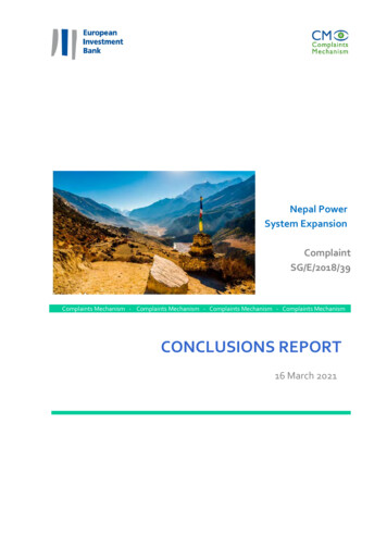 Nepal Power System Expansion Complaint SG/E/2018/39