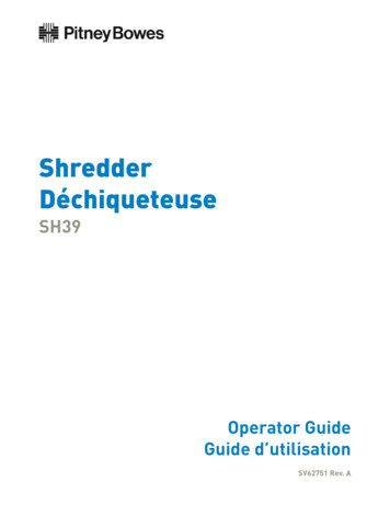 SH39 Op Guide (SV62751A) English - Pitney Bowes CA