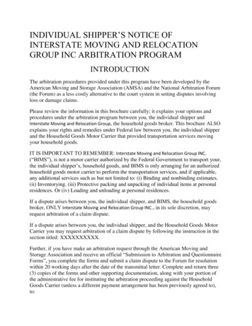 Shipper Notice - Interstate Moving & Relocation Group, INC