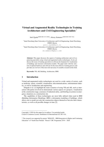 Virtual And Augmented Reality Technologies In Training Architecture And .