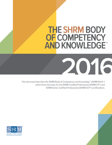 THE SHRM BODY OF COMPETENCY AND KNOWLEDGE 2016 - Society For Human .
