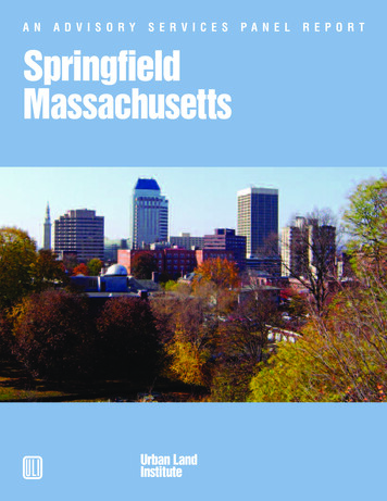 AN ADVISORY SERVICES PANEL REPORT Springfield Massachusetts
