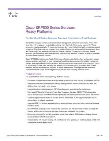 Cisco SRP500 Series Services Ready Platforms