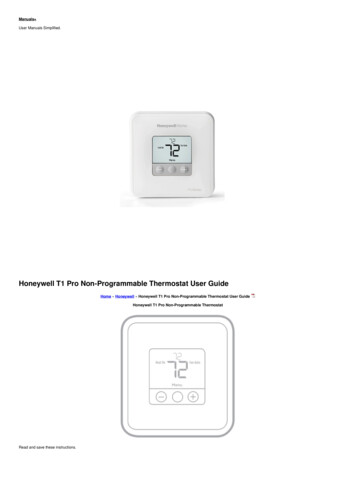 Honeywell T1 Pro Non-Programmable Thermostat User Guide - Manuals 
