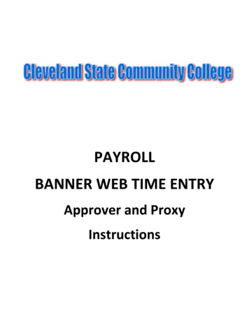 PAYROLL BANNER WEB TIME ENTRY - Clevelandstatecc.edu