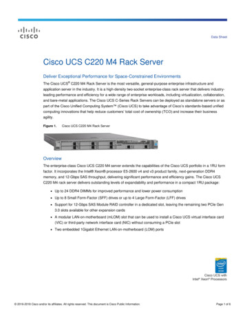 Cisco UCS C220 M4 Rack Server Data Sheet - Cisco-parts.ru