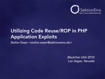 Utilizing Code Reuse/ROP In PHP Application Exploits - OWASP