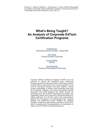 What's Being Taught? An Analysis Of Corporate EdTech Certification Programs