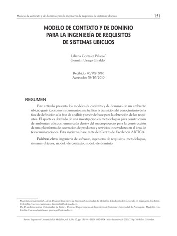 Modelo De Contexto Y De Dominio Para La Ingeniería De Requisitos De .