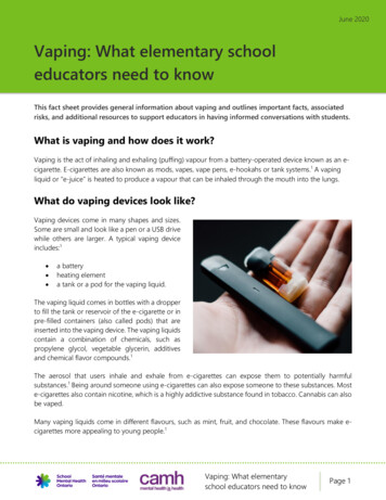 Vaping: What Elementary School Educators Need To Know