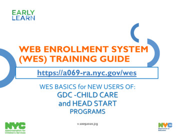 Web Enrollment System (Wes) Training Guide