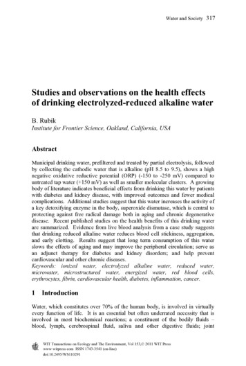 Studies And Observations On The Health Effects Of Drinking Electrolyzed .