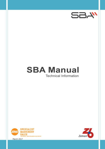 Construction Details For SBA Machines