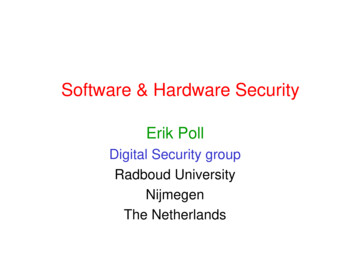 Software & Hardware Security - Institute For Computing And Information .