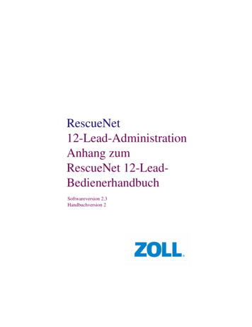 RescueNet 12-Lead-Administration Anhang Zum RescueNet 12-Lead .