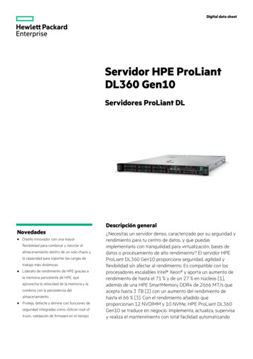 Servidor HPE ProLiant DL360 Gen10 Digital Data Sheet - Intesiscon