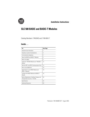 SLC 500 BASIC And BASIC-T Modules - Rockwell Automation