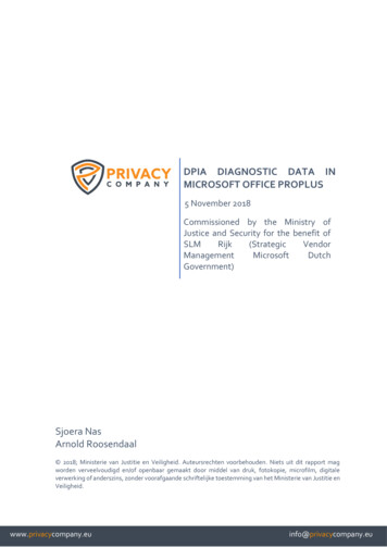 Dpia Diagnostic Data In Microsoft Office Proplus