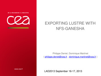 Exporting Lustre With Nfs-ganesha - Eofs