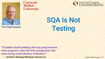 SQA Is Not Testing - ECE:Course Page