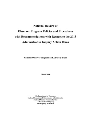 Observer Program Policies And Procedures