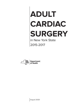 ADULT CARDIAC SURGERY - New York State Department Of Health