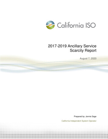 2017-2019 Ancillary Service Scarcity Report - CAISO