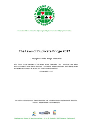 The Laws Of Duplicate Bridge 2017 - World Bridge