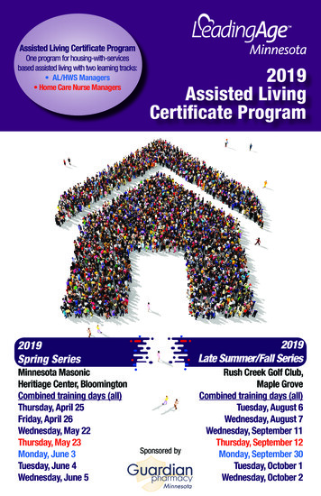 Assisted Living Certificate Program AL/HWS Managers 2019 Home Care .