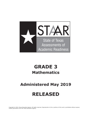 STAAR Grade 3 Mathematics May 2019 Released - Texas Education Agency