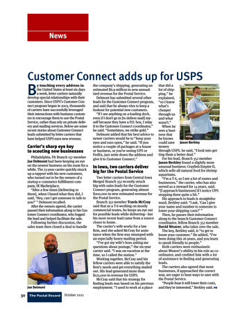 Customer Connect Adds Up For USPS B - Nalc 
