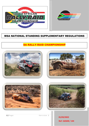 Msa National Standing Supplementary Regulations