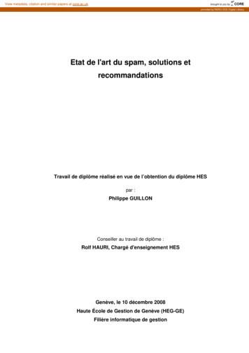 Etat De L'art Du Spam, Solutions Et Recommandations - CORE