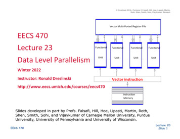 EECS 470 Lecture 23 Data Level Parallelism - Electrical Engineering And .