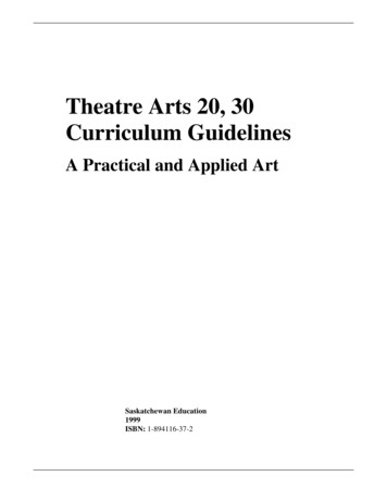 Theatre Arts 20, 30 Curriculum Guidelines - Microsoft