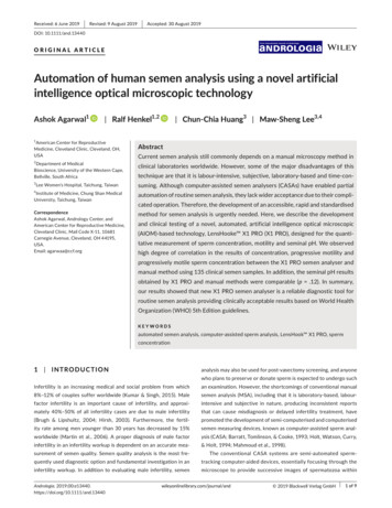 Automation Of Human Semen Analysis Using A Novel Artificial .